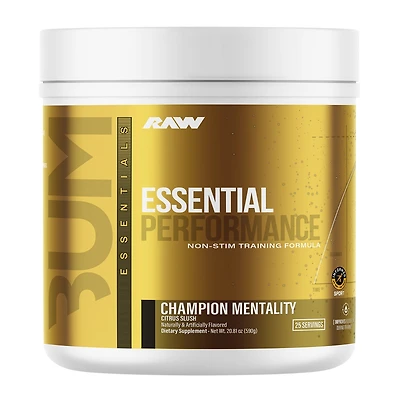 Raw Nutrition Champion Mentality: Essential Performance Non-Stim - Citrus Slush (25 Servings)