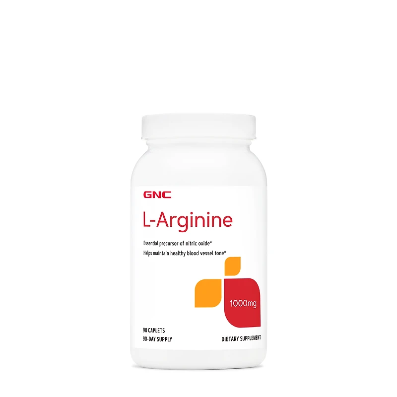 GNC L-Arginine 1000Mg Healthy - 90 Caplets (90 Servings)