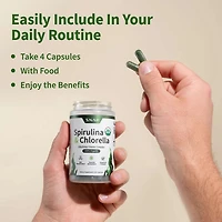 Organic Spirulina + Chlorella - 120 Capsules (30 Servings)