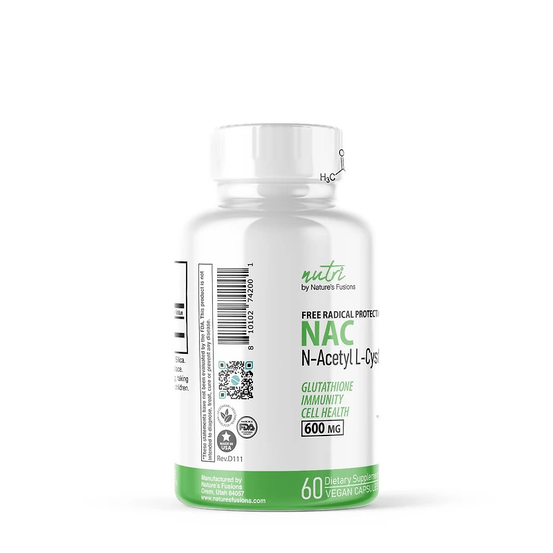 NAC N-Acetyl Cysteine 600mg - 60 Capsules (60 Servings)