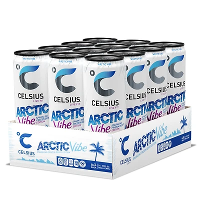 Celsius Sparkling Energy Drink Healthy - Arctic Vibe 12Oz. (12 Cans)