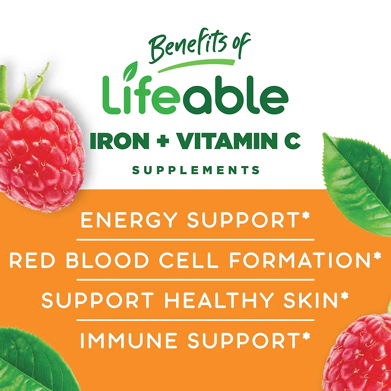 Kids Iron and Vitamin C 10mg - 60 Gummies (30 Servings)