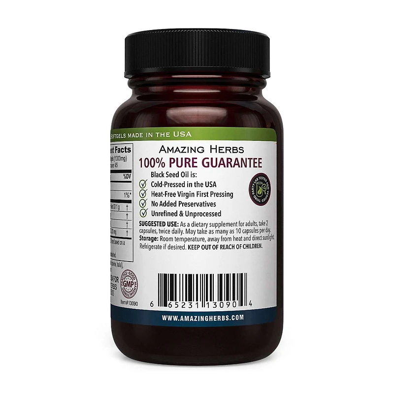 Black Seed™ 100% Pure Cold-Pressed Black Cumin Seed Oil - 90 Capsules (45 Servings)
