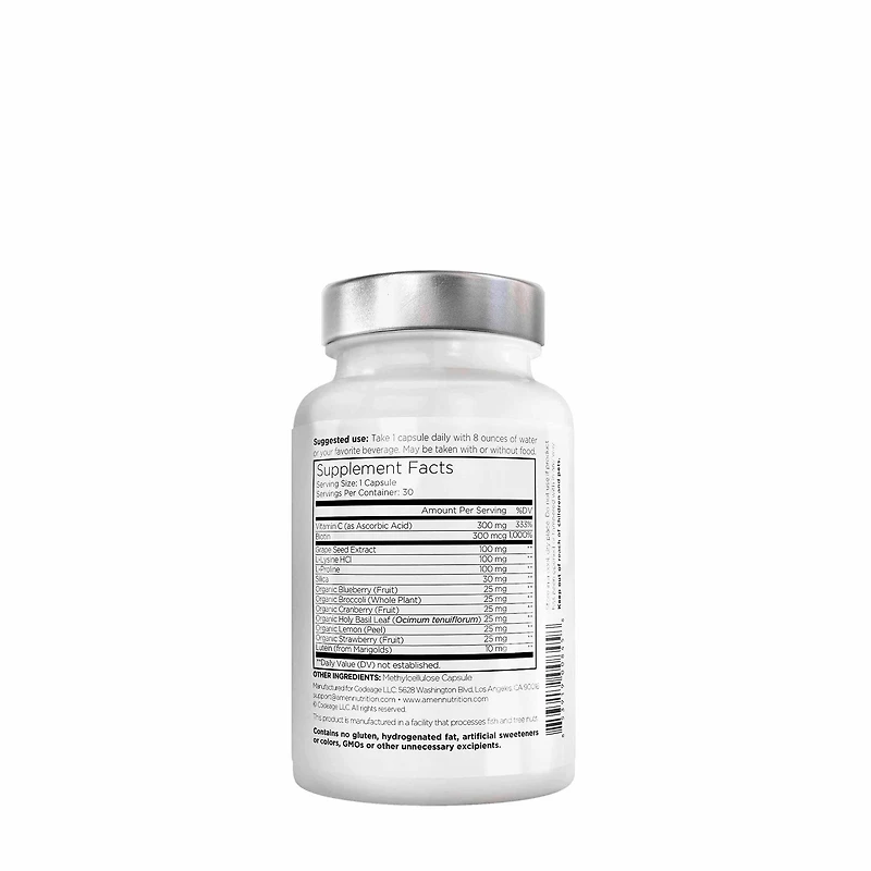 Amen Vegan Collagen Builder + Biotin and Vitamin C - 30 Tablets (30 Servings)