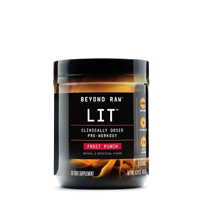Beyond Raw Lit V1 Pre-Workout Gluten-Free - Fruit Punch (30 Servings)