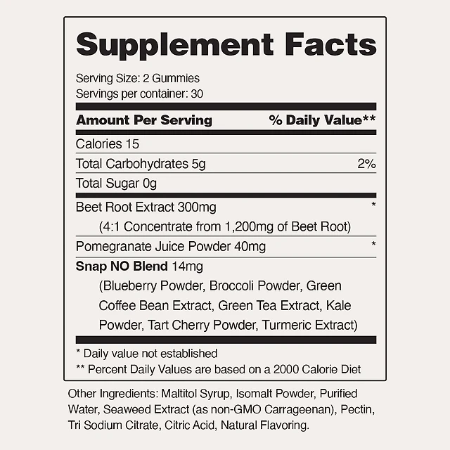 Nitric Oxide Sugar-Free Gummies - Mixed Berry - 60 Gummies (30 Servings)