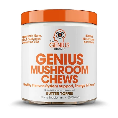 Genius Mushroom Chews - Butter Toffee - 60 Chews (60 Servings)