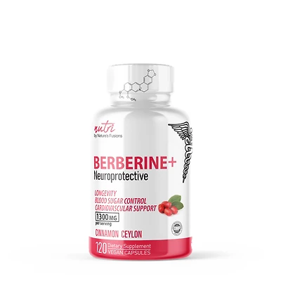 Nature's Fusions Berberine Plus 1300Mg Healthy - 60 Vegan Capsules (60 Servings)