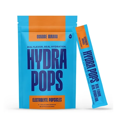 Hydra Pops Electrolyte Popsicles Vegan - Orange Mango (6 Pack)