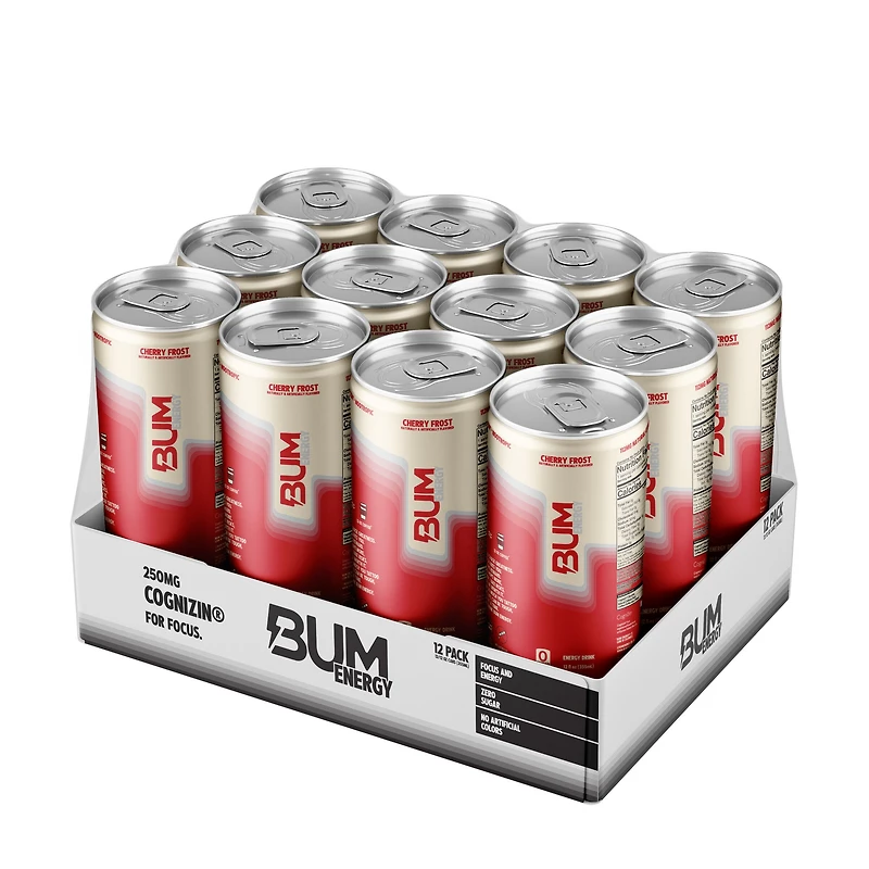 Bum Energy Drink - Cherry Frost 12Oz. (12 Cans) Zero Sugar