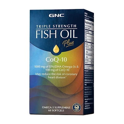 Triple Strength Fish Oil Plus CoQ-10 - 60 Softgels (30 Servings)