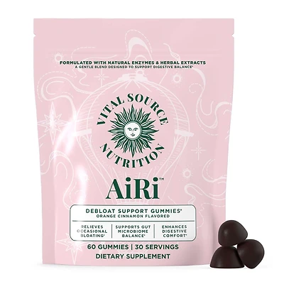 AiRi Debloat Support Gummies - 60 Gummies (30 Servings)