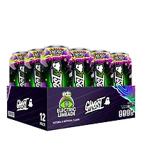GHOST Energy Drink Vitamin B - Electric Limeade 16 Fl Oz (12 Cans) Zero Sugar