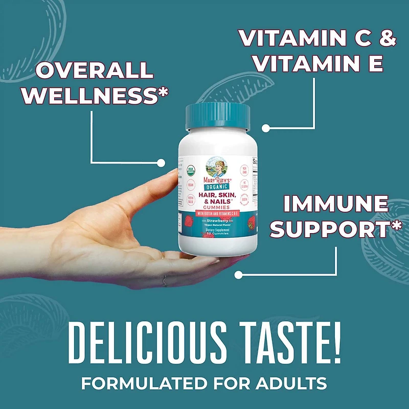 Organic Hair, Skin, & Nails Gummies - 60 Gummies (30 Servings)