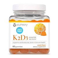 K2D3 Essential Daily Vitamins - Peach -60 Gummies (60 Servings)