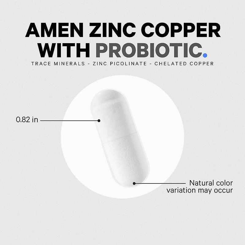 Amen Zinc/Copper + Probiotics 2 Billion CFUs - 90 Capsules (90 Servings)