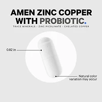 Amen Zinc/Copper + Probiotics 2 Billion CFUs - 90 Capsules (90 Servings)