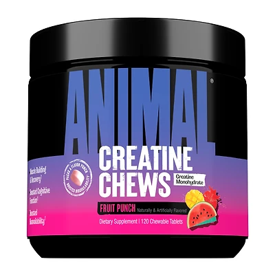 Universal Nutrition Animal Creatine Chews - Fruit Punch 120 Chewable Tablets (30 Servings)