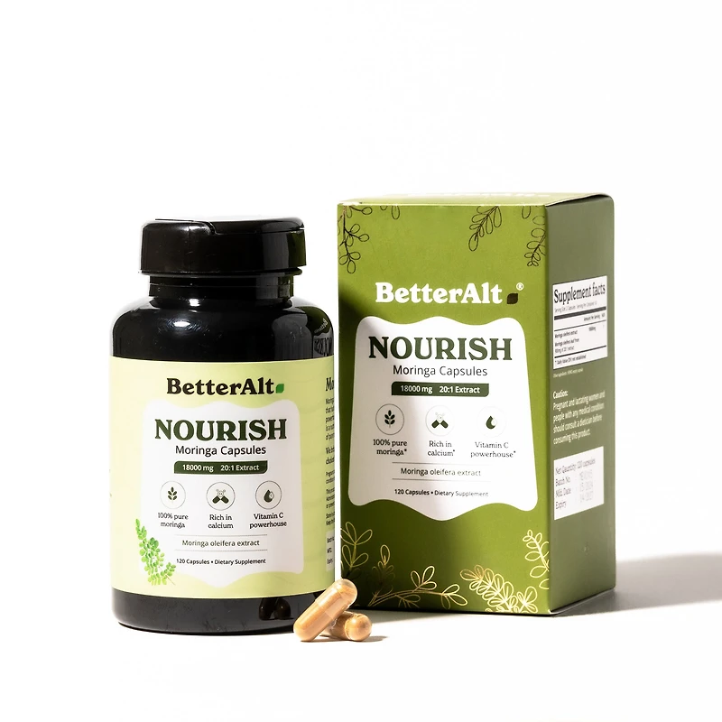 Nourish Moringa 18000mg - 120 Capsules (60 Servings)