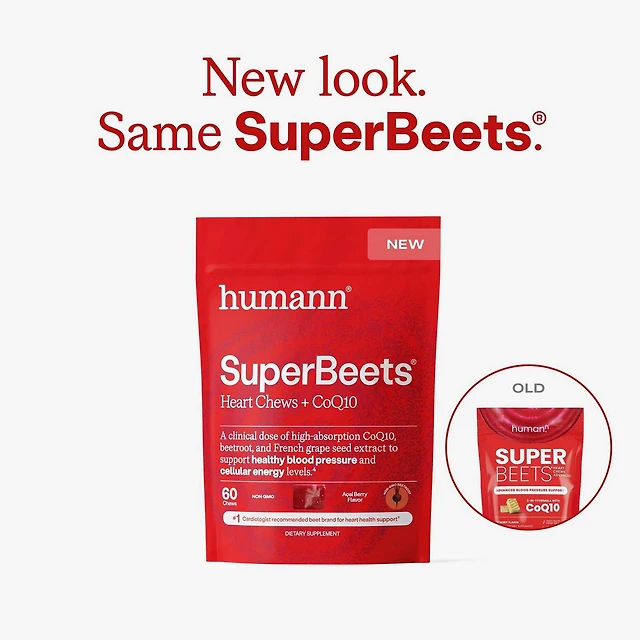 SuperBeets Advanced Heart Chews Blood Pressure Support - Acai Berry - 60 Chews (30 Servings)