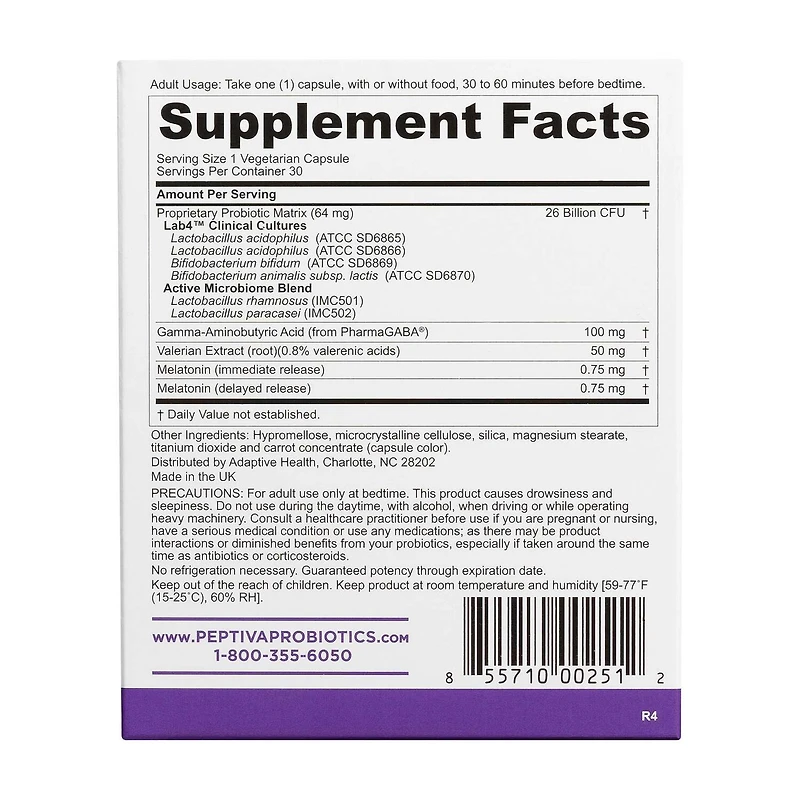 Clinically Validated Probiotics + Sleep Support - 30 Capsules (30 Servings)