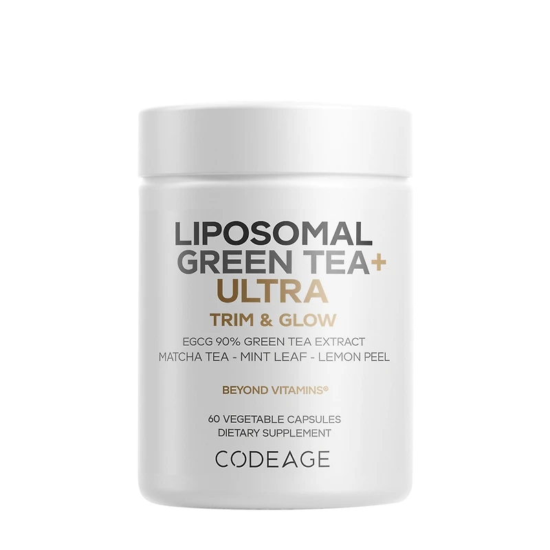 Codeage Liposomal Green Tea+ Ultra Trim & Glow Gluten-Free - 60 Vegetable Capsules (30 Servings)