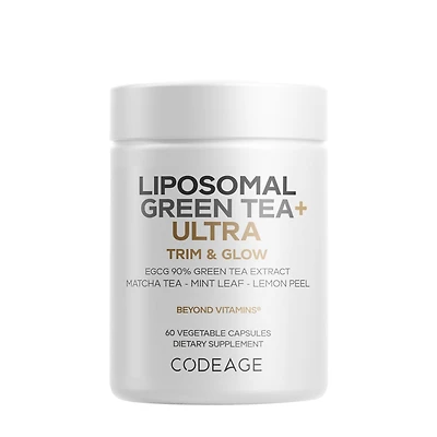 Codeage Liposomal Green Tea+ Ultra Trim & Glow Gluten-Free - 60 Vegetable Capsules (30 Servings)
