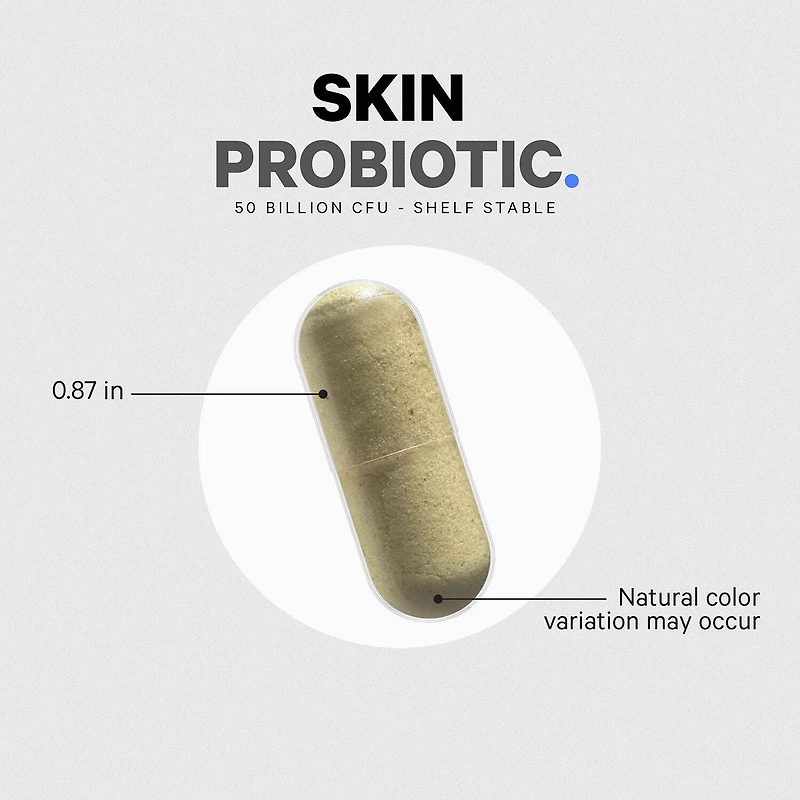Beauty Skin Probiotic 50 Billion CFU & Prebiotics Vegan Supplement - 60 Capsules (30 Servings)