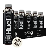 Huel Black Edition Rtd High-Protein Meal - Cookies & Cream 16.9 Fl Oz (12 Bottles)