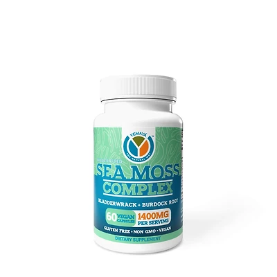Yemaya Organics Sea Moss Complex 1400Mg Vegan - 60 Capsules (30 Servings)