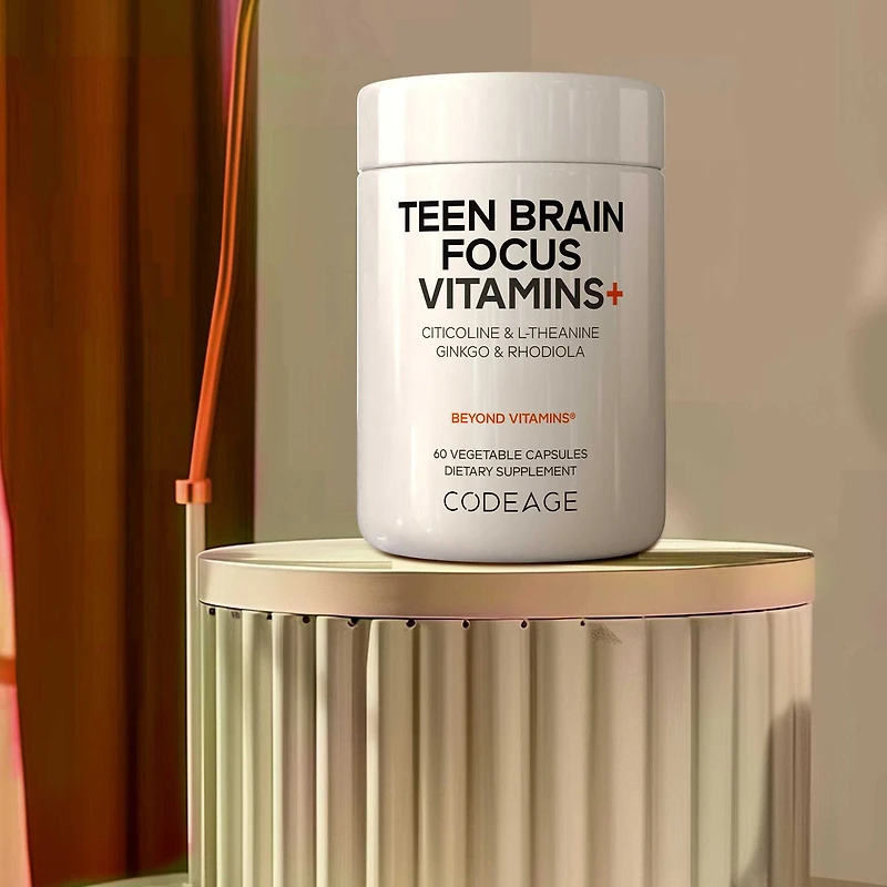 Teen Brain Focus Vitamins+ - 60 Vegetable Capsules (60 Servings)