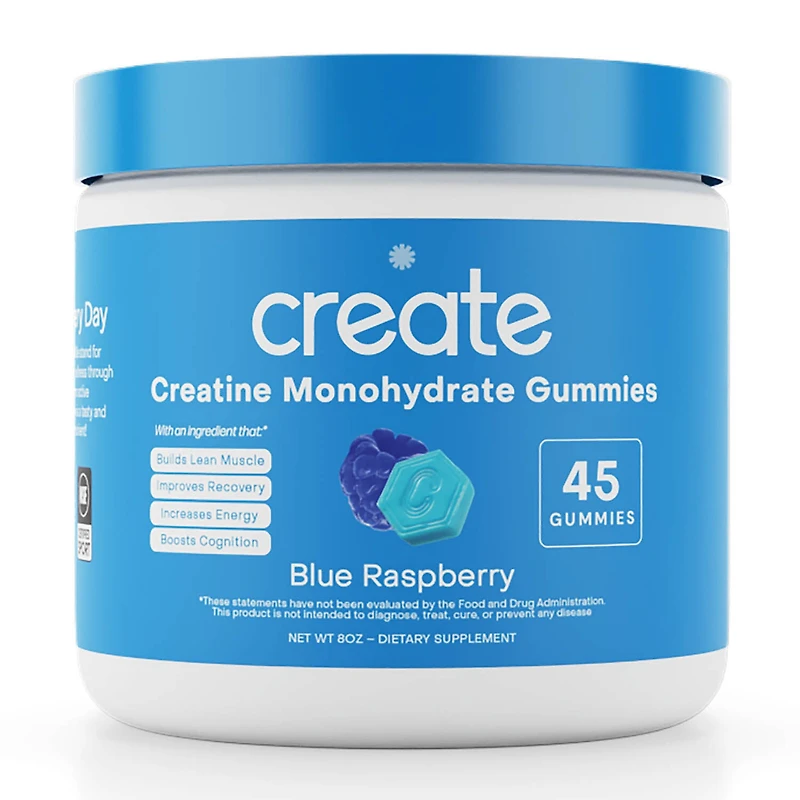 Creatine Monohydrate Gummies - Blue Raspberry 45 (15 Servings)