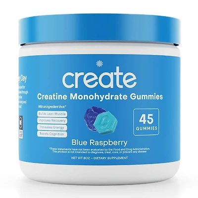Creatine Monohydrate Gummies - Blue Raspberry 45 (15 Servings)