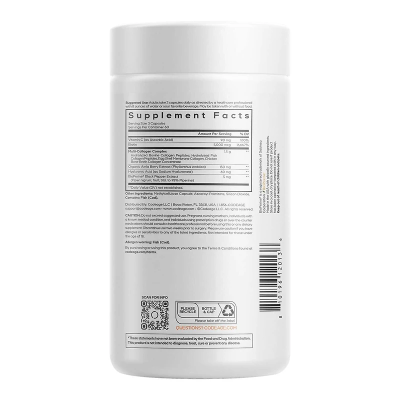 Multi Collagen+ - 180 Vegetable Capsules (60 Servings)