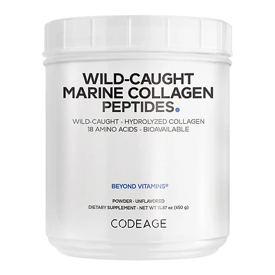 Codeage Wild-Caught Marine Hydrolyzed Collagen Peptides Powder Type I and Iii Gluten-Free - 15.87 Oz. (50 Servings)