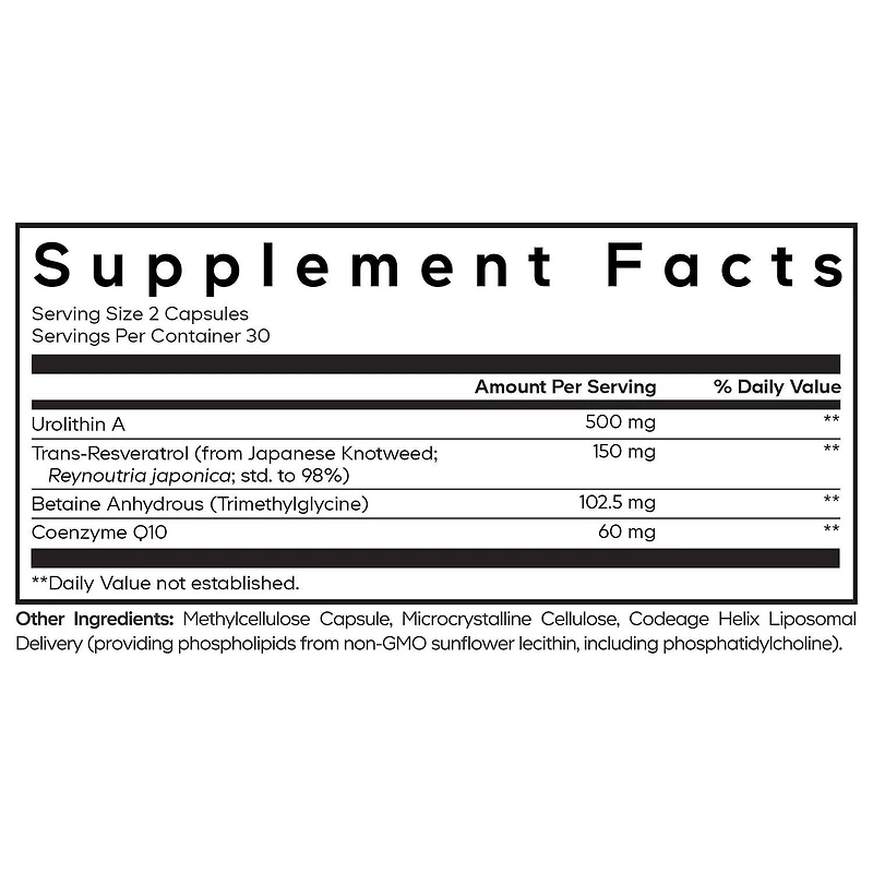 Liposomal Urolithin A - 60 Capsules (30 Servings)