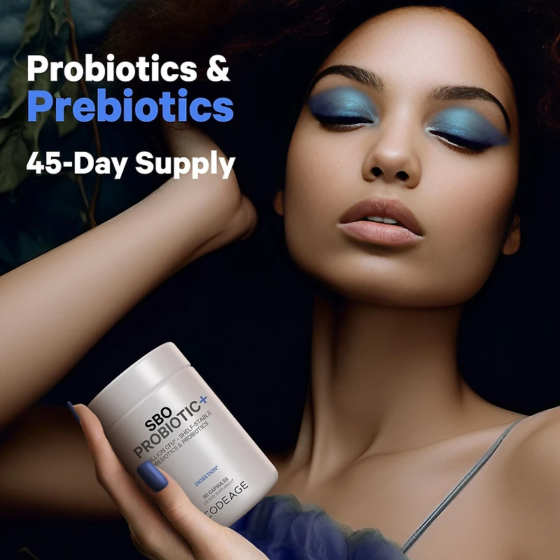 SBO Probiotic+ 50 Billion CFU & Prebiotics - Vegan Digestion Supplement - 90 Capsules (45 Servings)