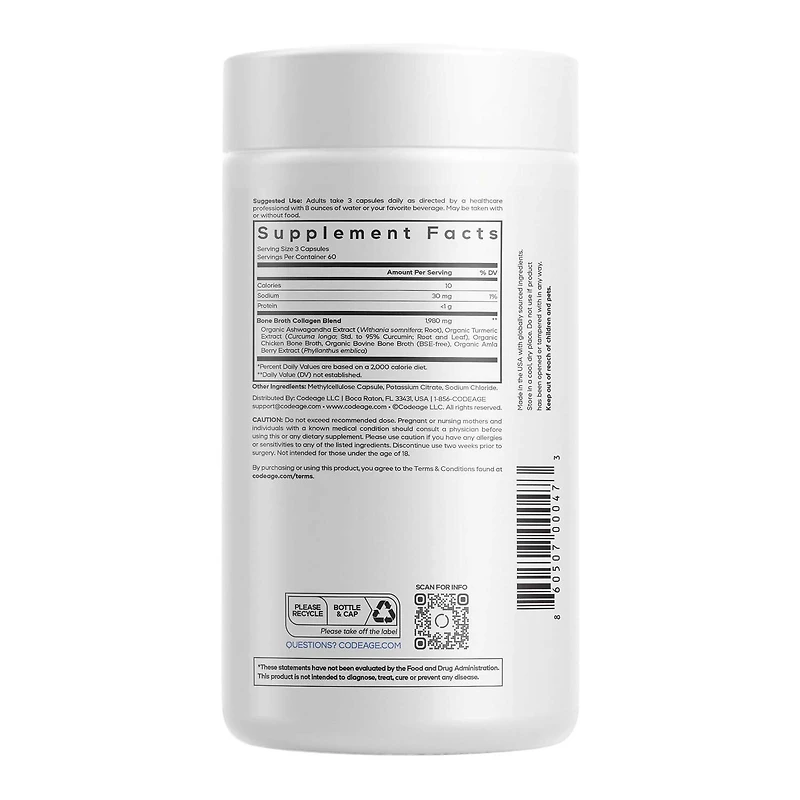 Bone Broth Collagen - 180 Capsules (60 Servings)