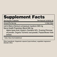 Nerve Health + Lion's Mane - 60 Capsules (30 Servings)