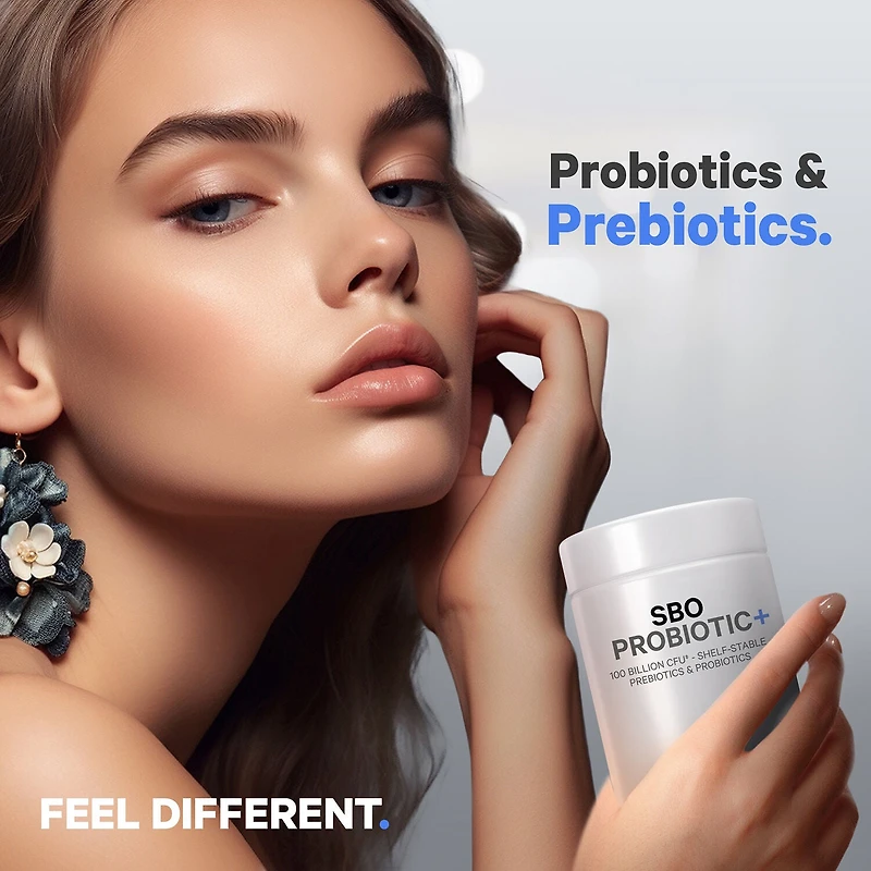 SBO Probiotic+ 100 Billion CFU & Prebiotics Vegan Digestion - 90 Capsules (45 Servings)