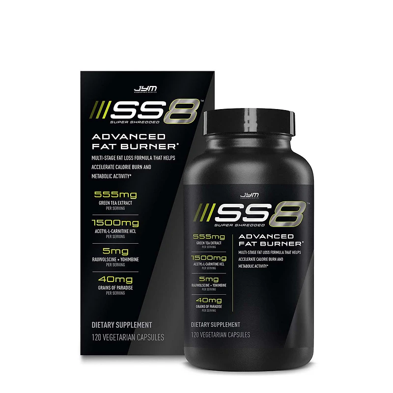 Jym Ss8 Super Shredded 8 Advanced Fat Burner - 120 Capsules (30 Servings)