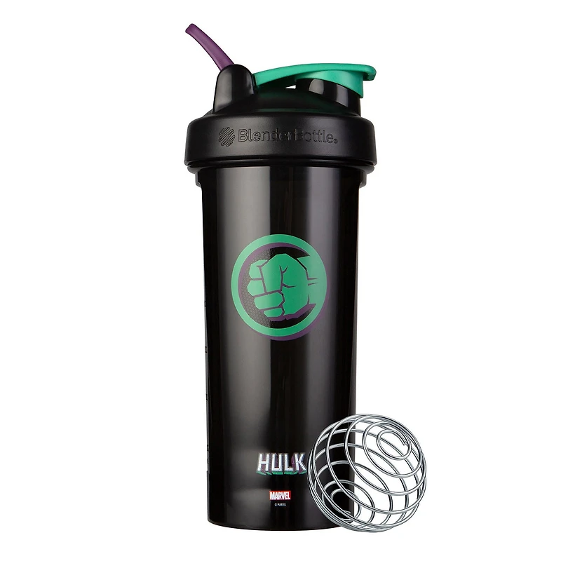 BlenderBottle Pro 28 Marvel Series Protein Shaker Bottle - Hulk 28Oz