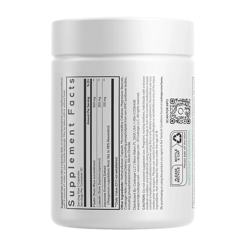 Liposomal Fisetin+ - 60 Vegetable Capsules (30 Servings)