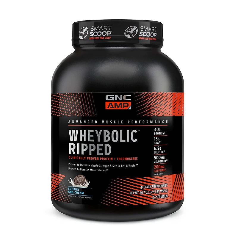 GNC AMP Whey Proteinbolic Ripped Healthy - Cookies and Cream (22 Servings)
