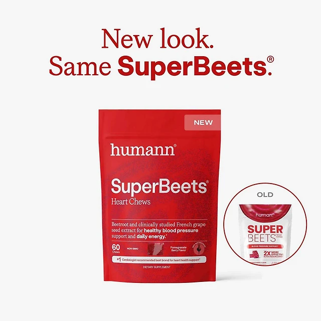 SuperBeets® Heart Chews - Pomegranate Berry - 60 Chews (30 Servings)