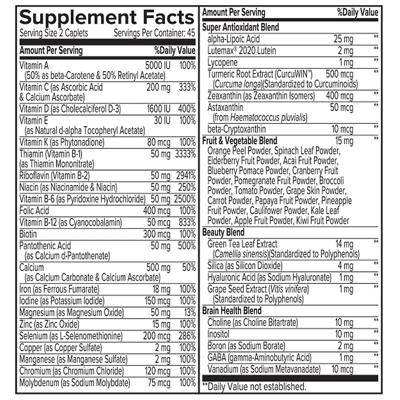 Women's Multi-Vitamin - 90 Caplets (45 Servings)
