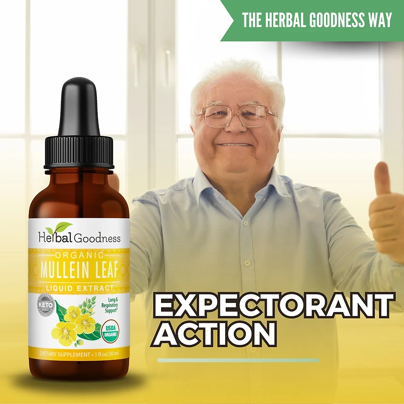 Organic Mullein Leaf Liquid Extract - 1 fl oz. (24 Servings)
