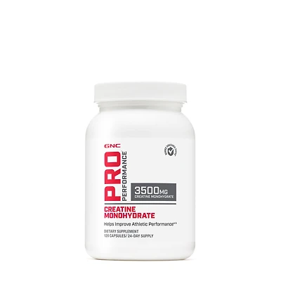 GNC Pro Performance Creatine Monohydrate 3500Mg - 120 Capsules (24 Servings)