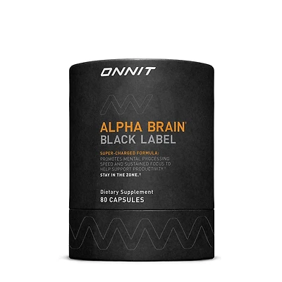 Onnit Alpha Brain Black Label - 80 Capsules (20 Servings)