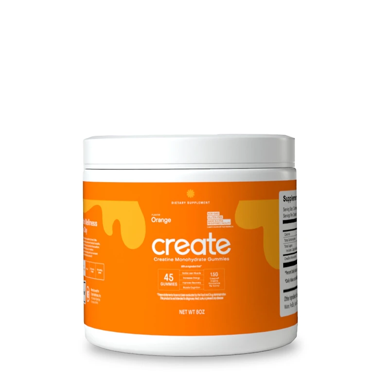 Create Wellness Creatine Monohydrate Gummies - Orange 45 (15 Servings)